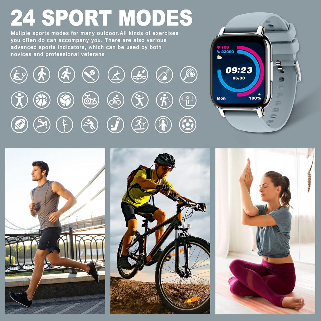 SUPBRO Smartwatch 1.85" Armbanduhr mit personalisiertem Bildschirm Bluetooth Anruf Musiksteuerung, H