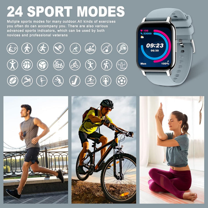SUPBRO Smartwatch 1.85" Armbanduhr mit personalisiertem Bildschirm Bluetooth Anruf Musiksteuerung, H