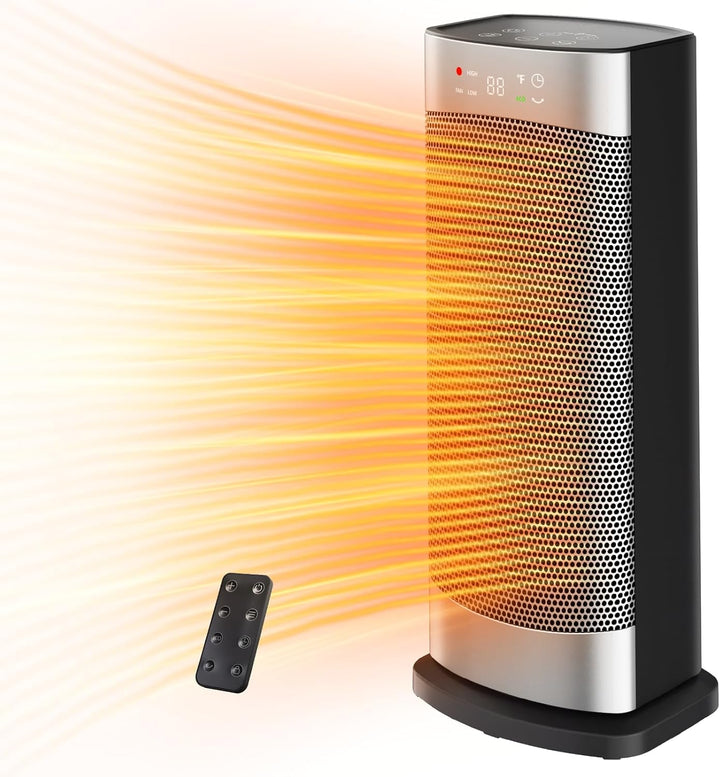 Heizlüfter Energiesparend, 1500W Heizung Elektrisch mit Thermostat, 70° Oszillierend Elektroheizung,
