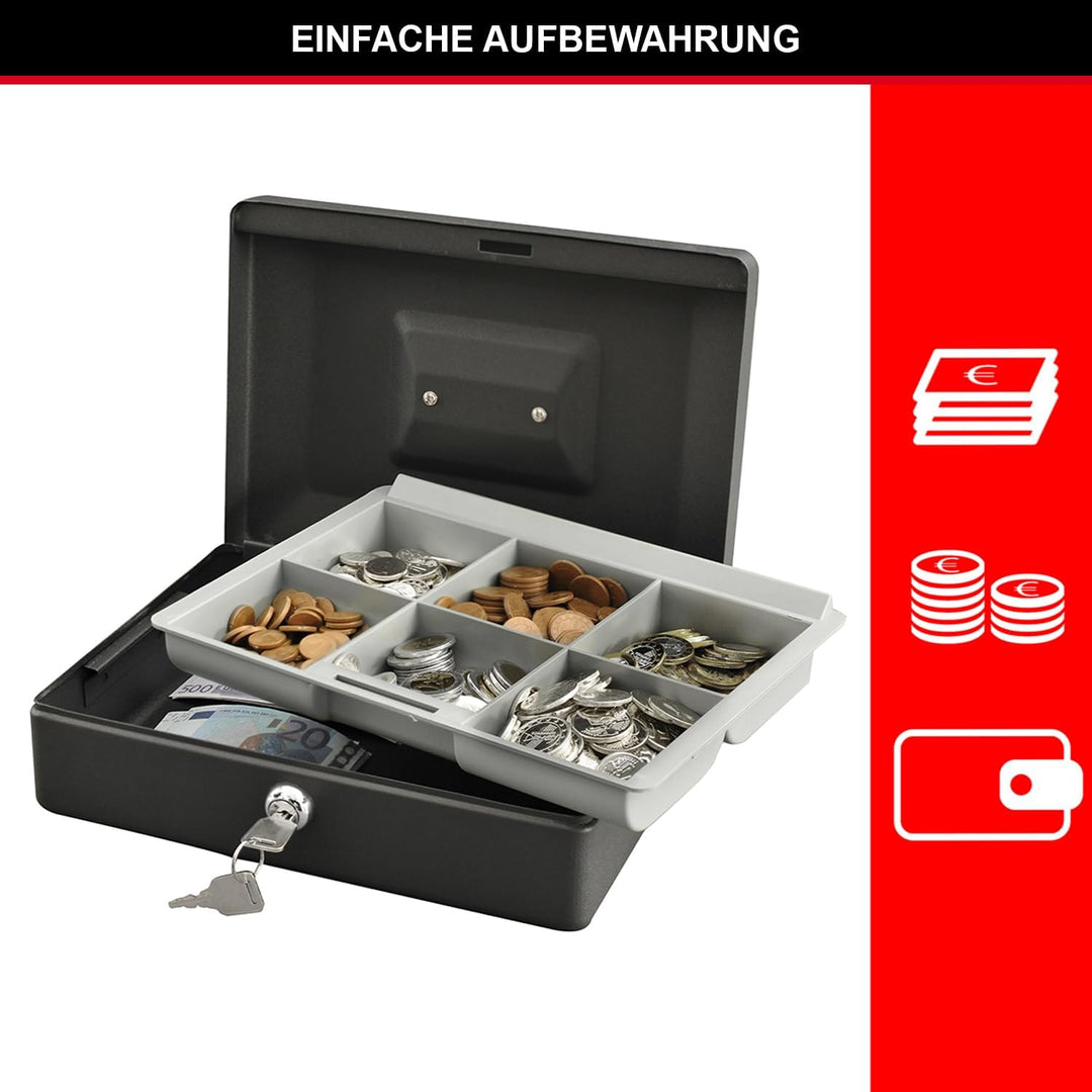 MASTER LOCK Geldkassette [Schlüssel] [Tragegriff] [Münzbrett] CB-10ML - Sichern und Organisieren Gel