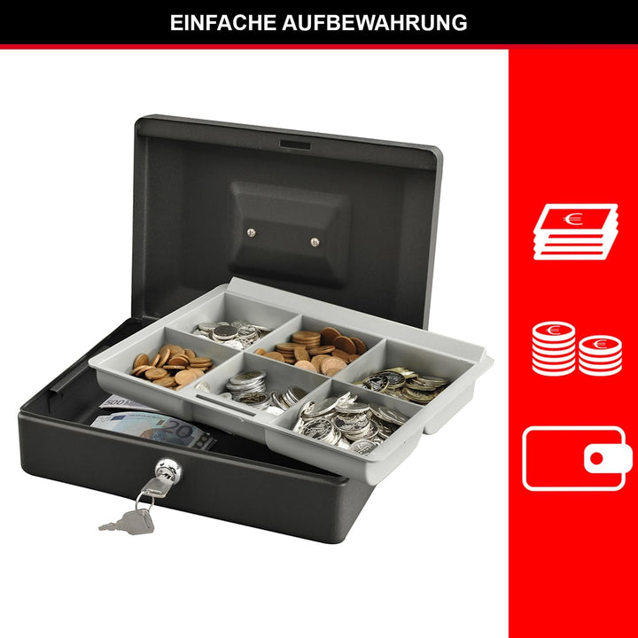 MASTER LOCK Geldkassette [Schlüssel] [Tragegriff] [Münzbrett] CB-10ML - Sichern und Organisieren Gel