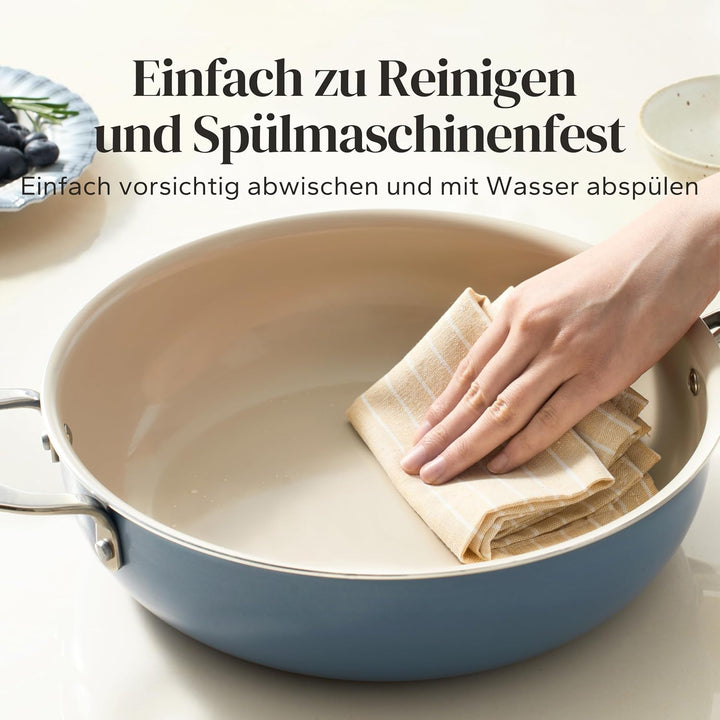 Redchef Bratpfanne 28cm, Pfanne mit Deckel Antihaft Beschichtung Keramikpfanne, Bratpfannen Induktio