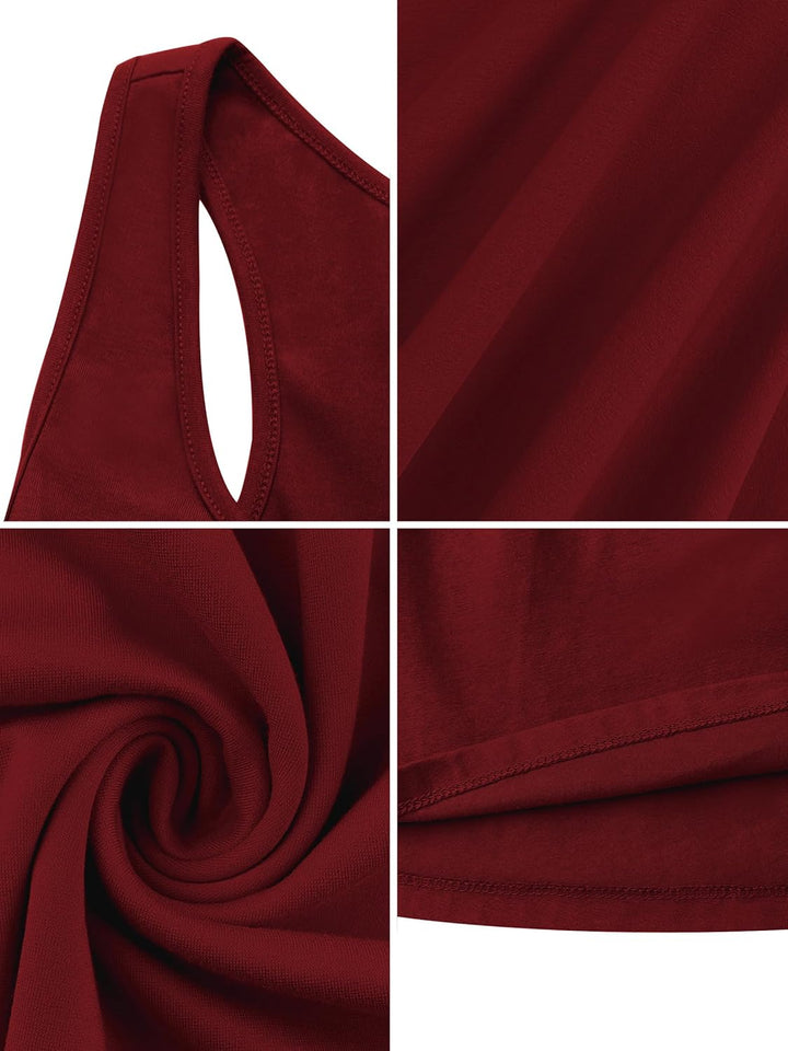 Missufe Damen Sommerkleid Minikleid Rockabilly Freizeitkleid Skaterkleid Kurzes Tank Kleider XXL Wei