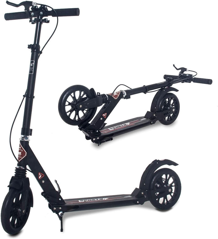 ISE Big Wheel Scooter Tretroller 200mm Roller Cityroller Klappbarer Scooter mit 2 Räder,Handbremse f