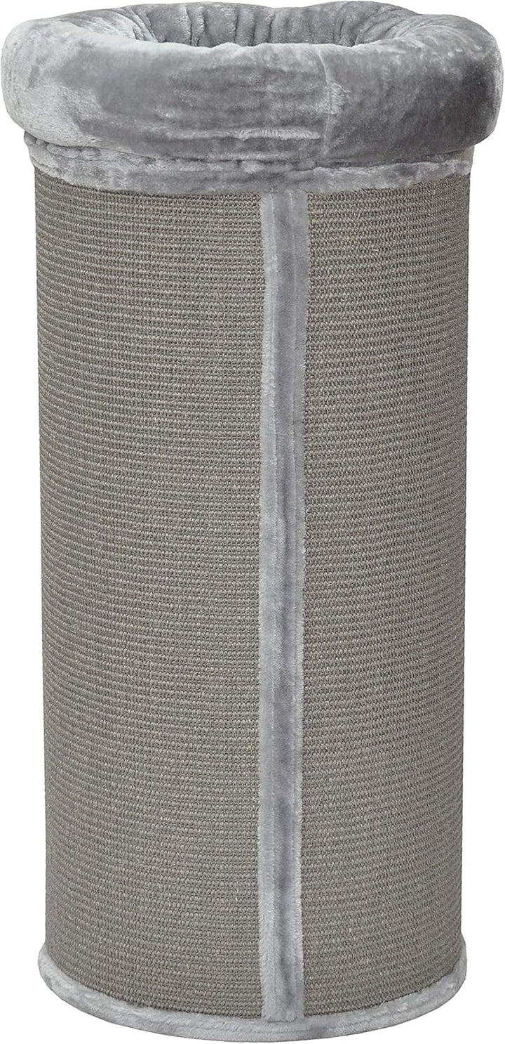 nanook Katzen Kratztonne Kratzbaum grau - 100 x 40 cm - standfest - mit Katzenbett, Plüschrand und K