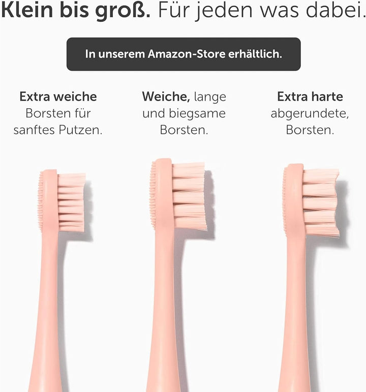 Wondersmile Ersatzbürsten Schallzahnbürste (Hard, Atomic Rose, 12er Pack) - Bürstenköpfe für Wonders