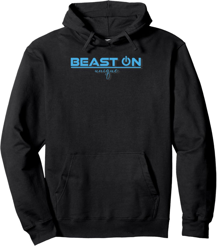 Beast ON blau Bodybuilding Fitness Gym Sprüche Training Pullover Hoodie