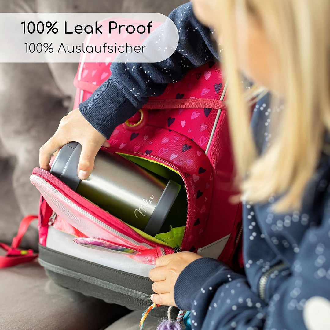 Milu® Thermobehälter für Essen Kinder 300ml, Edelstahl Warmhaltebehälter mit Löffel, Thermobecher 10