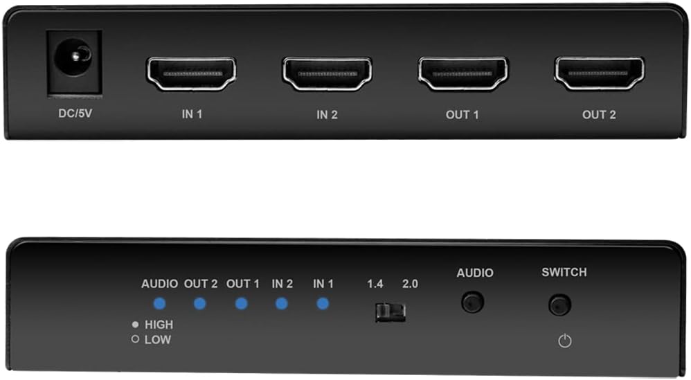LogiLink HD0039 - HDMI-Switch 2x2-Port (2X Quellen & 2X Ausgänge), bidirekt, 4K/60 Hz, EDID, HDCP, H