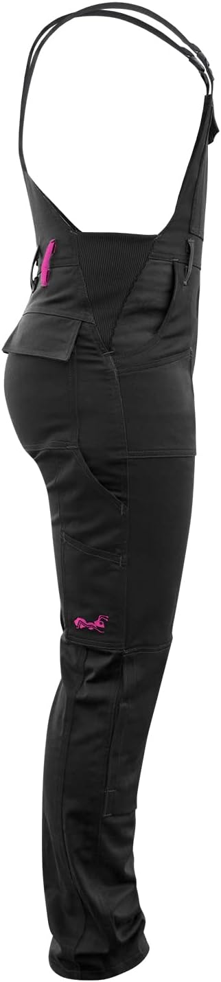 strongAnt Latzhose Damen stretch Arbeitshose für Frauen mit Kniepolstertaschen Baumwolle Cargo Hose