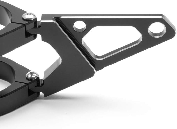 Alchemy Parts Schwarz Motorrad Scheinwerfer-Halter für 40-41mm Gabel - Schwarz CNC Bearbeitet