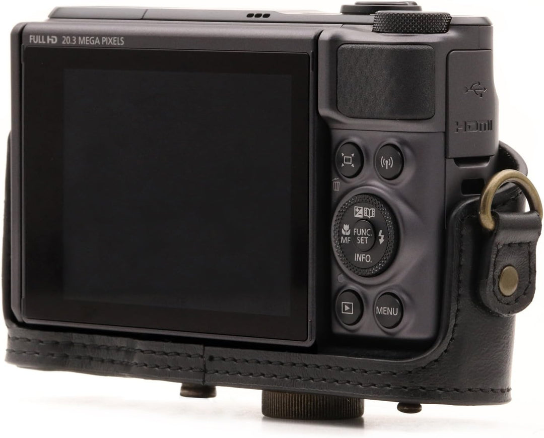 MegaGear MG1173 Canon PowerShot SX740 HS, SX730 HS Ever Ready Leder Kameratasche - Schwarz, Schwarz