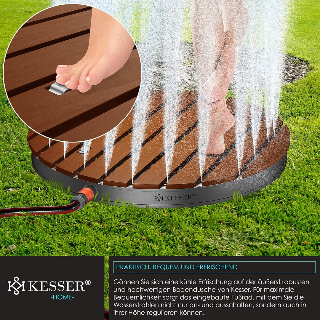 KESSER® Gartendusche Bodendusche Aussendusche Saunadusche Campingdusche Ø 70 cm Rund Fontänenhöhe bi