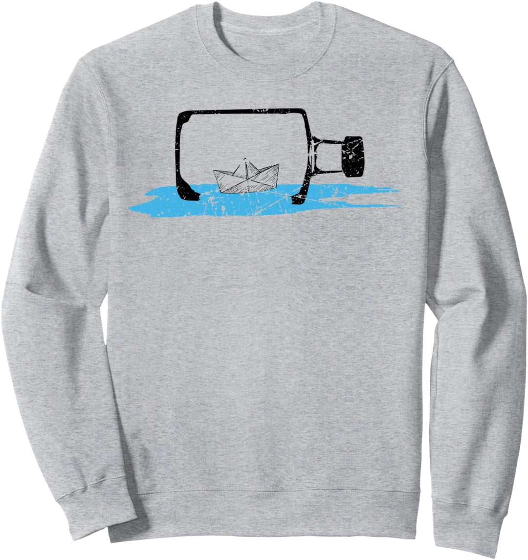 Papierschiff in Flasche Flaschenpost Meer Sweatshirt