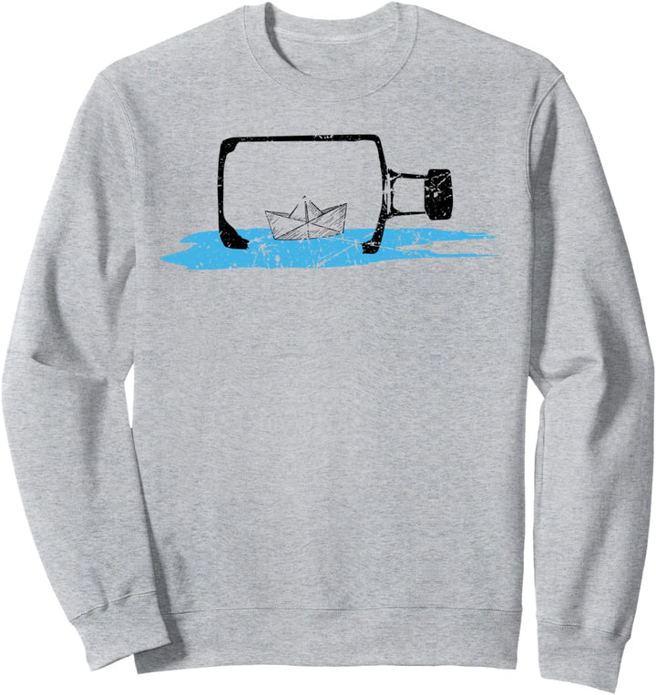 Papierschiff in Flasche Flaschenpost Meer Sweatshirt