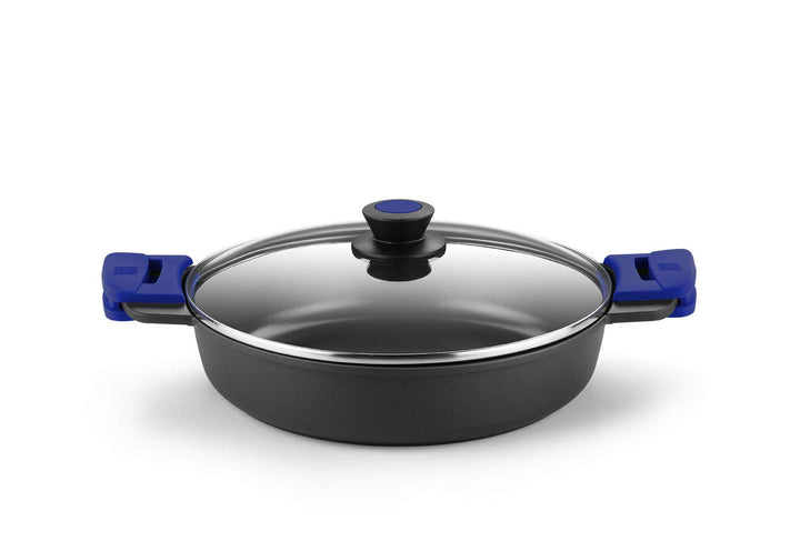BRA Advanced | Niedriger Kochtopf 24 cm, Aluminiumguss mit Antihaftbeschichtung, für Induktion geeig