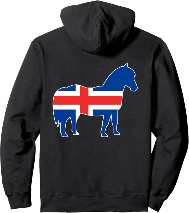 Islandpferd Isländer Island Pony Pferd Reiten Fahne Flagge Pullover Hoodie