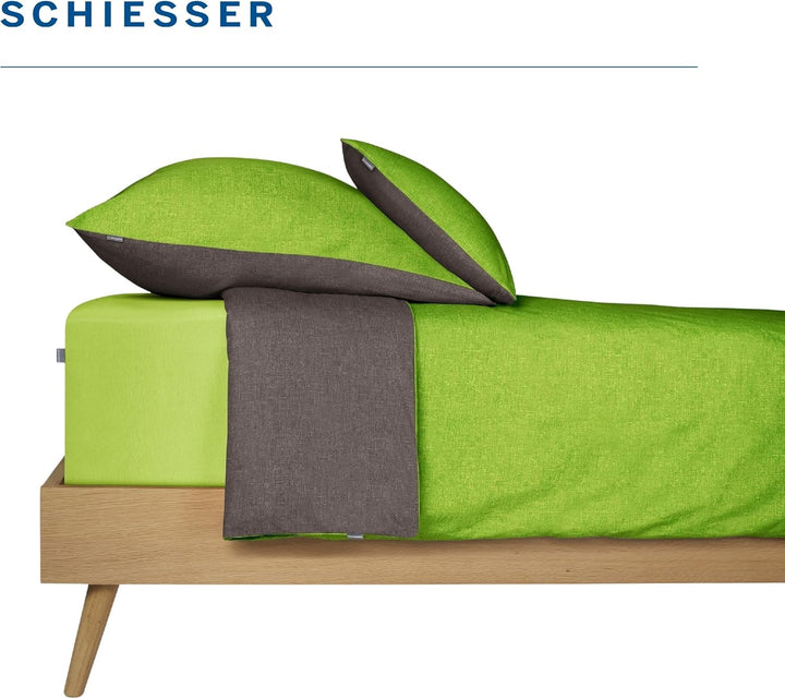 Schiesser Wende-Bettwäscheset Doubleface in angenehm glatter Renforcé Qualität, Made IN Green, Farbe