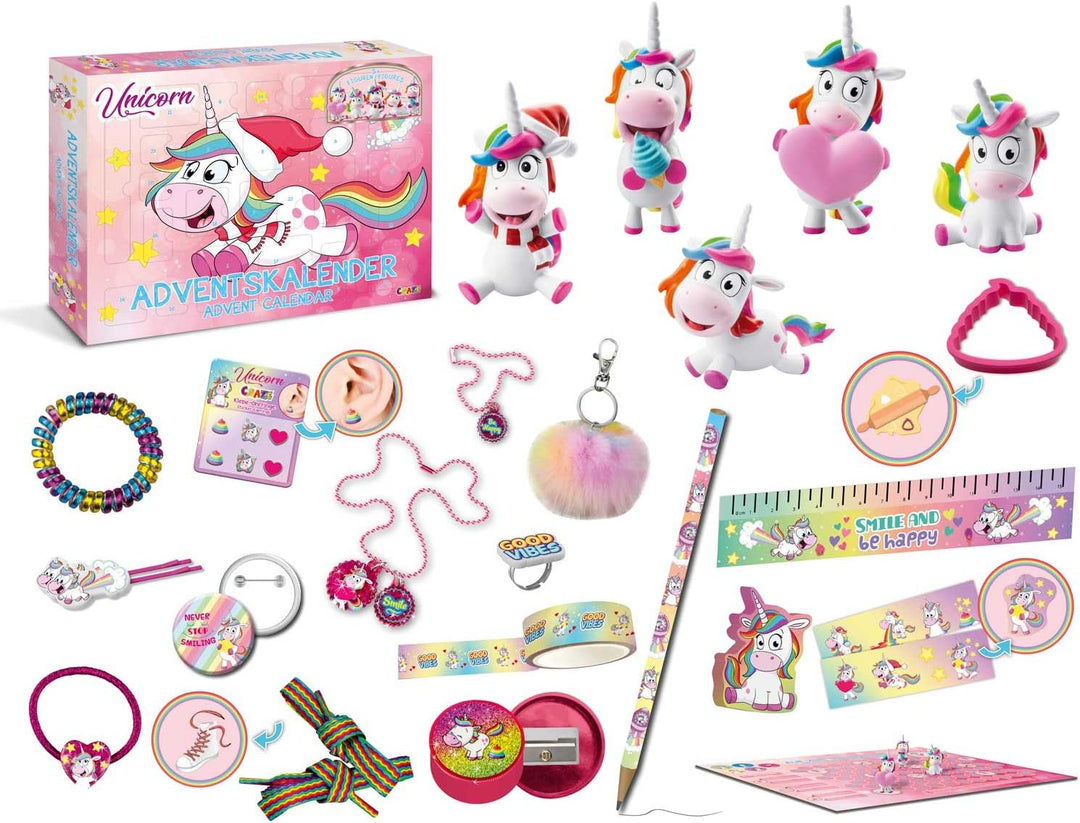 CRAZE UNICORN - Einhorn Adventskalender Kinder, Spielzeug Adventskalender Mädchen mit Einhorn Spielz