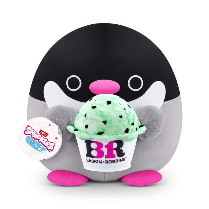 Snackles 77573G, Penguin (Baskin Robbin), Series 2, 35 cm grosses Plüschspielzeug, Medium (35 cm) Me
