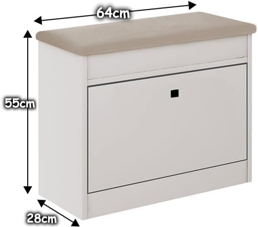 Schuhschrank 55x64x28 cm mit öffnenden Sitz - Praktische Schuhkipper mit Klappe für Optimale Schuhau
