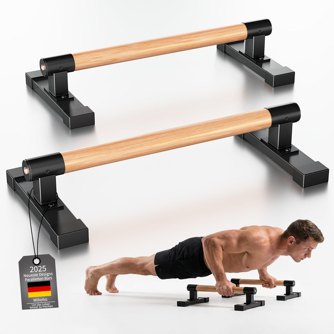 Parallettes Liegestützgriffe, Calisthenics-Liegestützstangen für Handstände und Krafttraining mit Bu