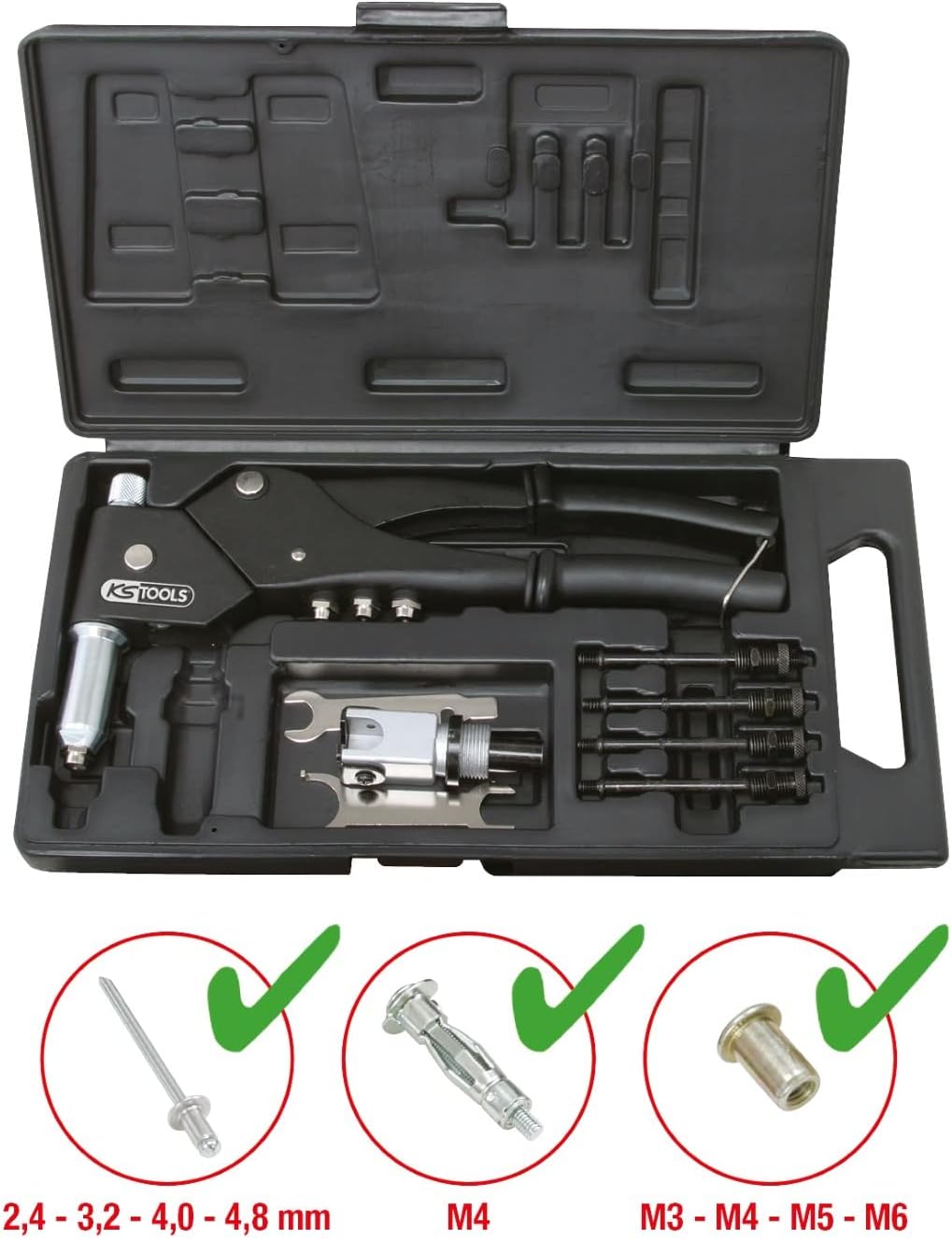 KS Tools 150.9610 Universal-Handnietzangen-Satz, 10-tlg.