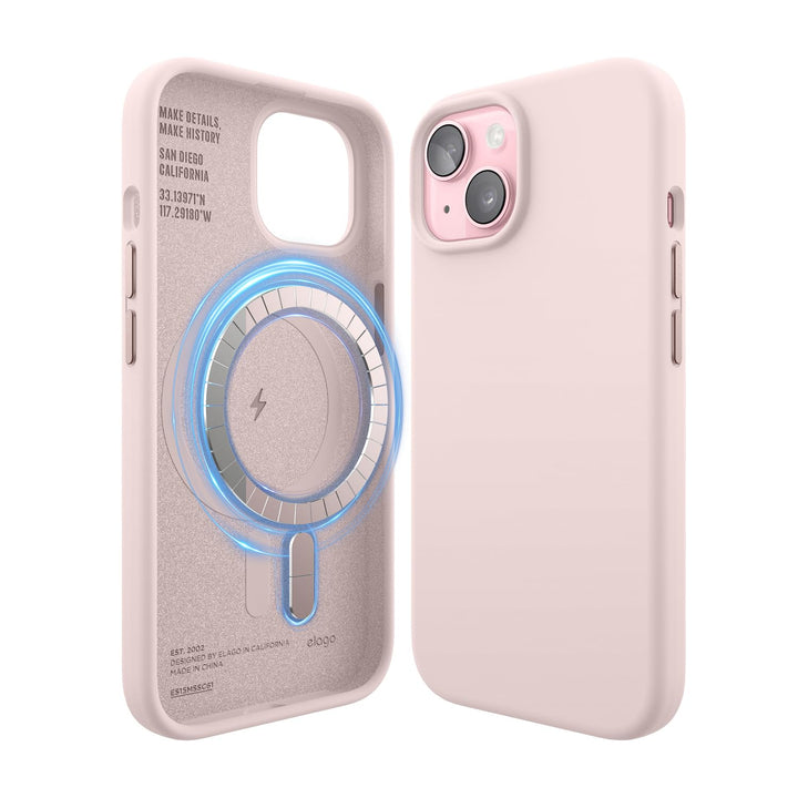 elago Magnetische Silikonhülle Kompatibel mit iPhone 15 Hülle, Kompatibel mit MagSafe Alles Zubehör,