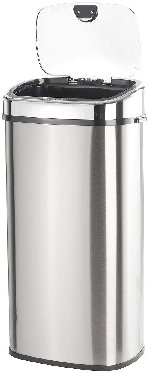 infactory Elektrischer Mülleimer: Abfalleimer mit Hand-Bewegungssensor & Aluminium-Korpus, 68 Liter