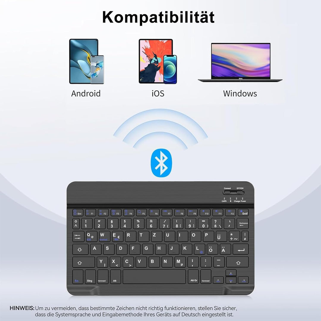 Tastatur Hülle für iPad Air 2019(3. Gen)，iPad 9.Gen,8.Gen, 7.Gen 2021/2020/2019 (10.2), iPad Pro 10,