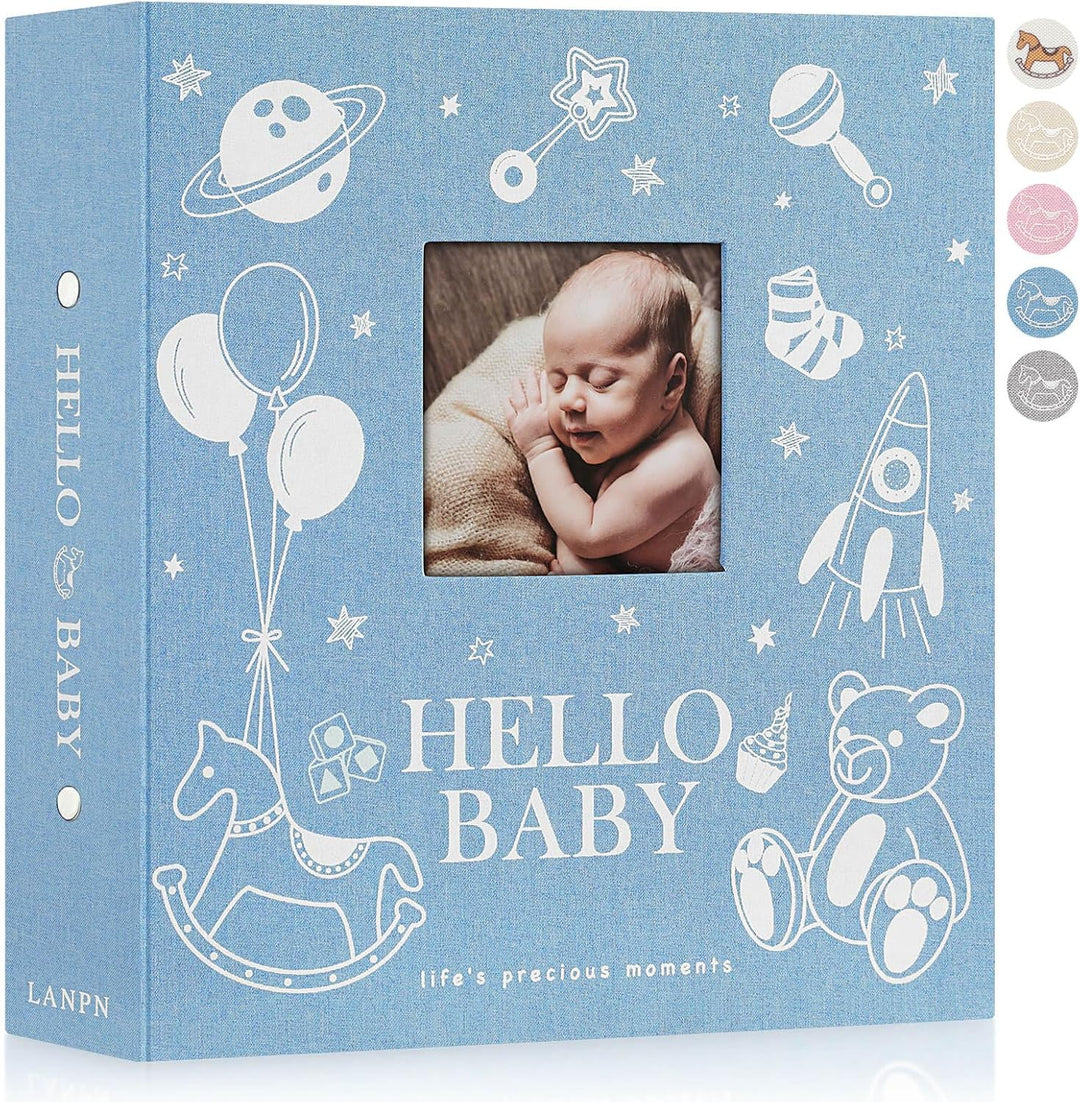 Lanpn Baby Fotoalbum 10x15 600 Fotos, Grosses Fotoalbum Einsteckalbum Babyalbum, Leinen Einstecken E