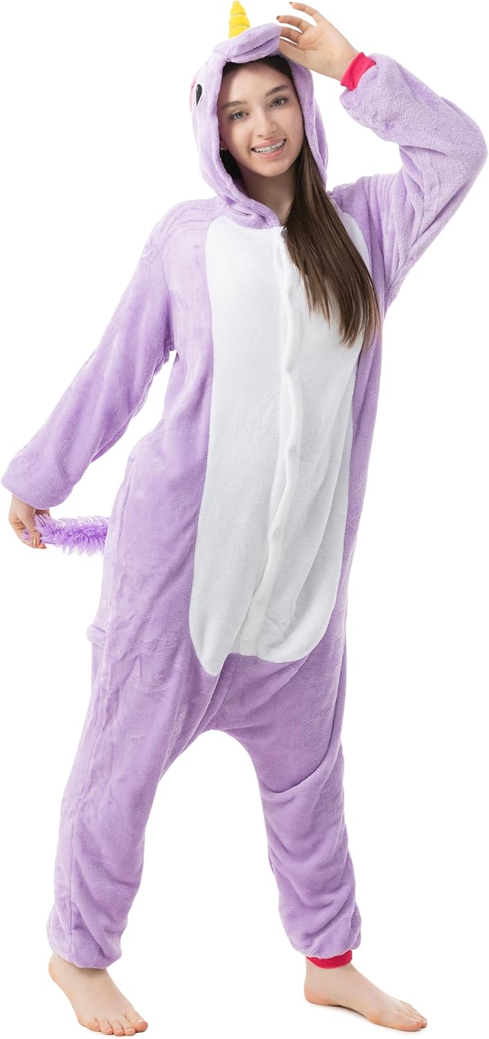 Katara 1744 Einhorn Onesie Kostüm, Märchen, Party, Karnevals-Kostüm Fantasie in Lila, Verkleidung zu