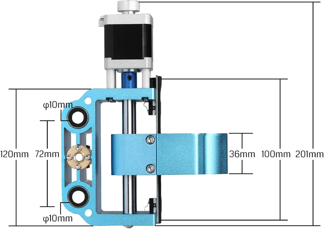 Genmitsu Aluminium Z-Achse V2, mit Spindelmotorhalterung für 775er oder 300-500W Spindel, 43mm & 52m
