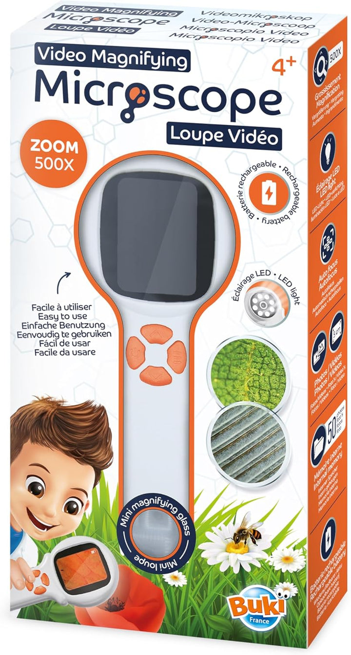 Mikroskop 500X Videolupe für Kinder – Display 5 cm – integrierte LED – Foto & Video – Automatischer