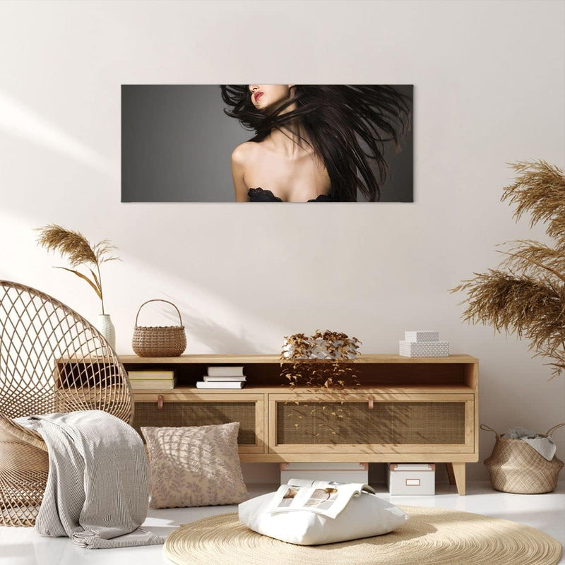 Wandbilder Dekoration Wohnzimmer Schönheit Mode Modell posieren Panorama Bilder auf Leinwand 120x50c