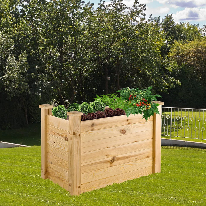 Holz Hochbeet Pflanzbeet Blumenbeet Pflanzenbeet Gartenbeet Kiefer 104x63x77 cm