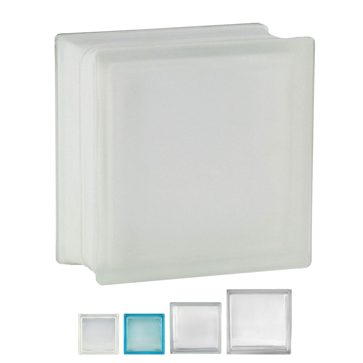 Fuchs Design 4 Stück Glassteine Vollsicht Klar 2-seitig satiniert 19x19x10 cm 2-seitig satiniert Kla