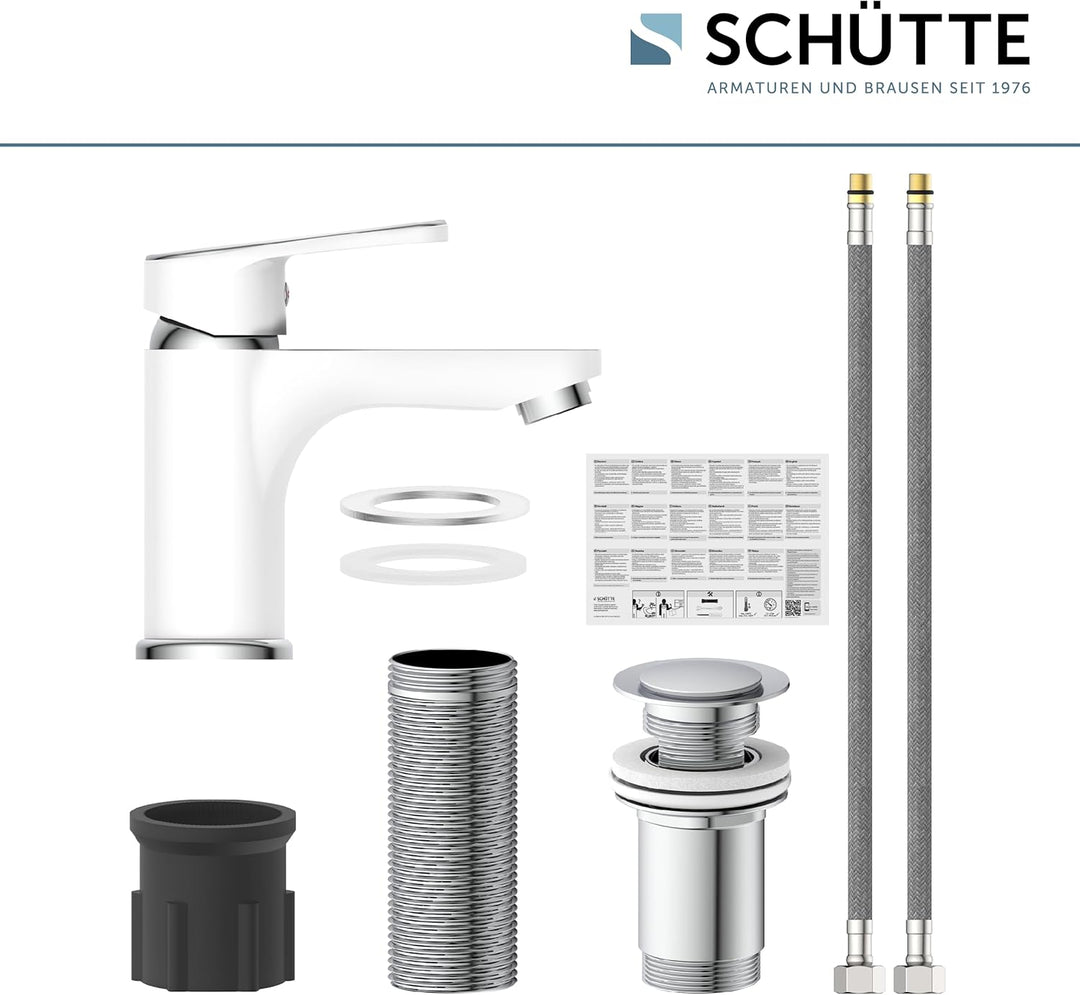 SCHÜTTE 34710 ALASKA Badarmatur mit Ablaufgarnitur, Waschtischarmatur, Einhebelmischer Mischbatterie