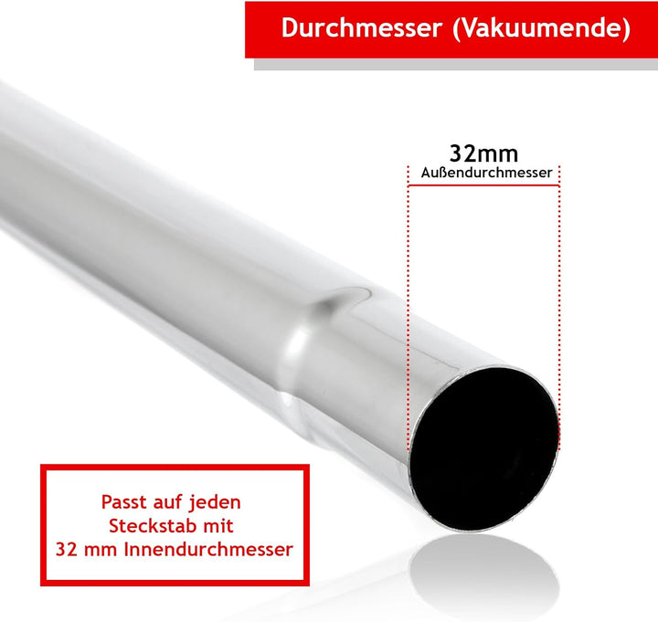 SPARES2GO Universal Teleskopstange & Werkzeugset für alle Staubsauger mit 32mm Durchmesser Schlaucha