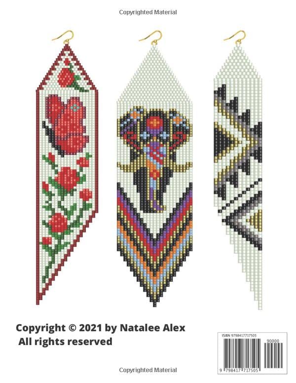 Brick stitch pattern Native American style Seed bead earrings Fringe: 24 projects Ethnic & Floral Co