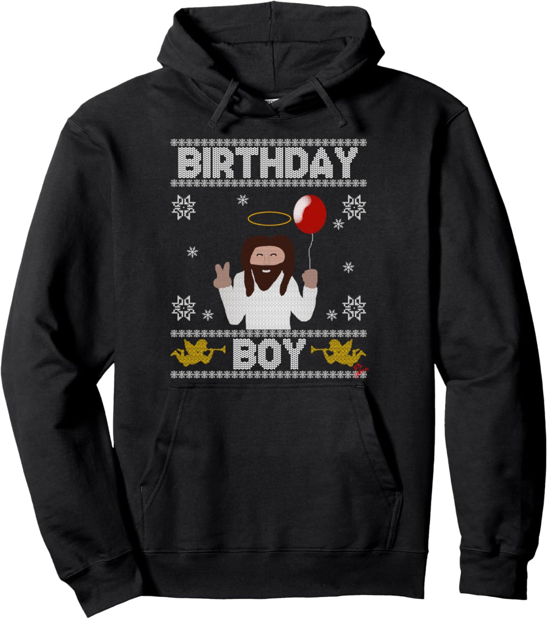 Birthday Boy Jesus Christ lustiges hässliches Weihnachts Pullover Hoodie
