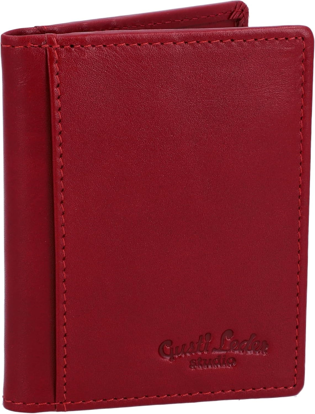 Gusti Kartenhalter Leder - Hal Kartenhülle Kartenetui Brieftasche Rot Leder, Rot
