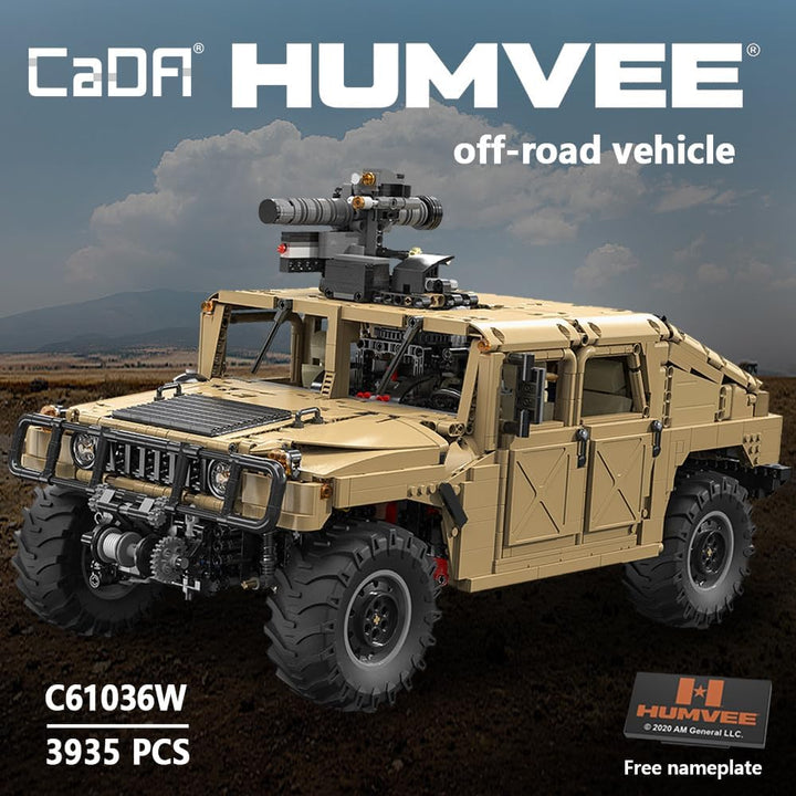 CaDA Master C61036W Hanma H1 1:8 Technologie Off-Road Fahrzeug Klemmblöcke, 3935 Stücke SUV, 4x4 gro