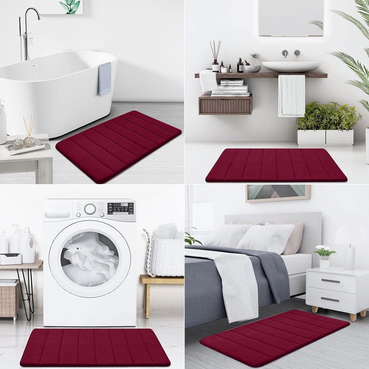 Homaxy Memory Foam Badezimmer Badteppich Saugfähige Rutschfester Badvorleger Waschbar Badematte- 43