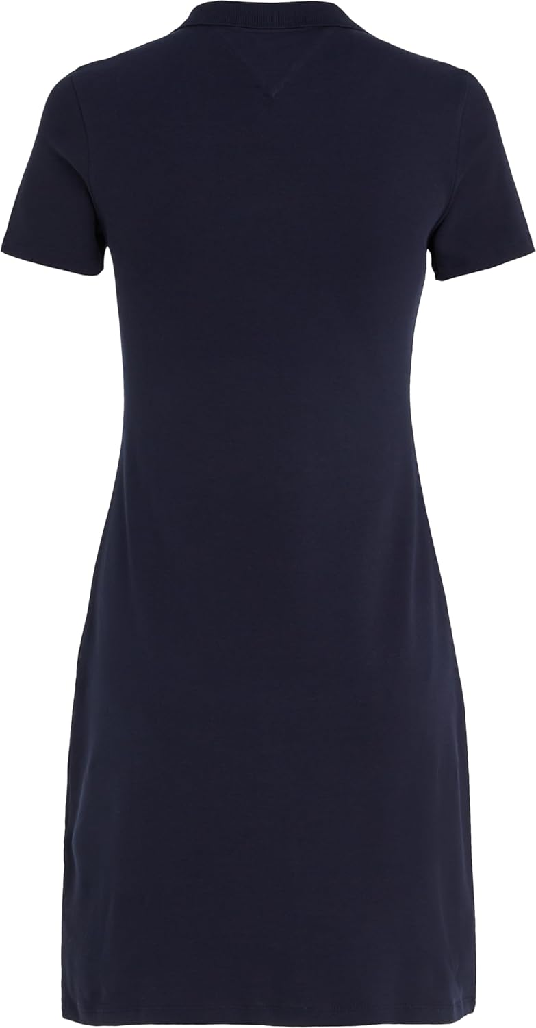 Tommy Hilfiger Damen Polokleid 1985 Slim Pique Polo Dress Ss Slim Fit L Blau (Desert Sky), L Blau (D