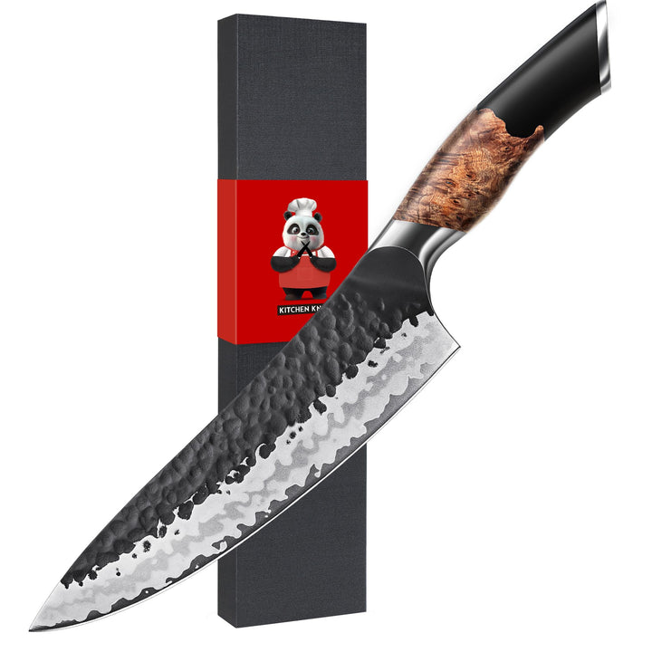 SHAN ZU Handgeschmiedetes Japanisches Messer Küchenmesser 20cm, 7 Schichten Hochwertigem Carbon Stah