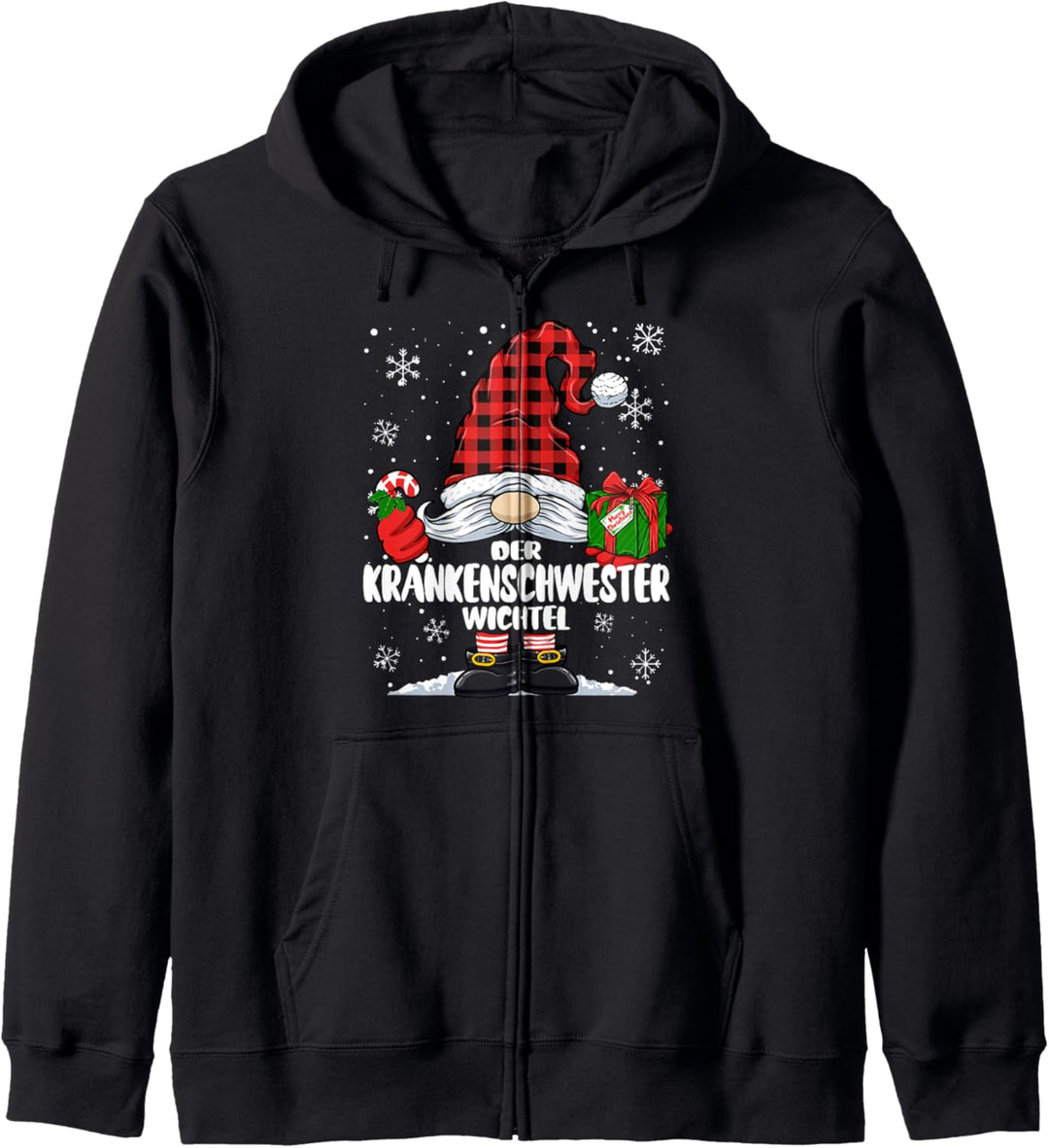 Krankenschwester Wichtel Weihnachts-Wichtel Design Damen Kapuzenjacke