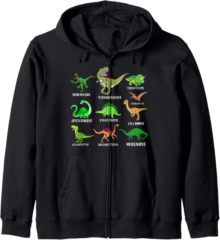 Types Of Dinosaurs - Dino Identification Graphic Kapuzenjacke