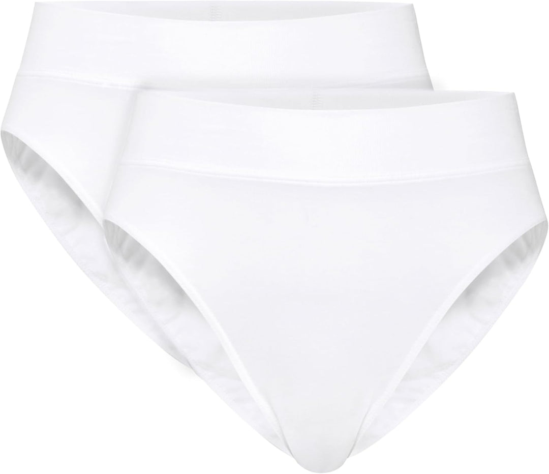CALIDA Elastic Duopack Slip Damen, im Doppelpack, high Waist 32-34 Weiss, 32-34 Wei&#xDF;