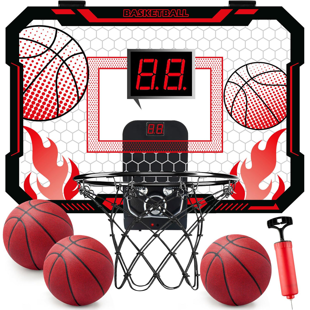 Indoor-Basketballkorb für Kinder, Halterung über der Tür, Anzeigetafel - Geschenke für 4-12 jährige